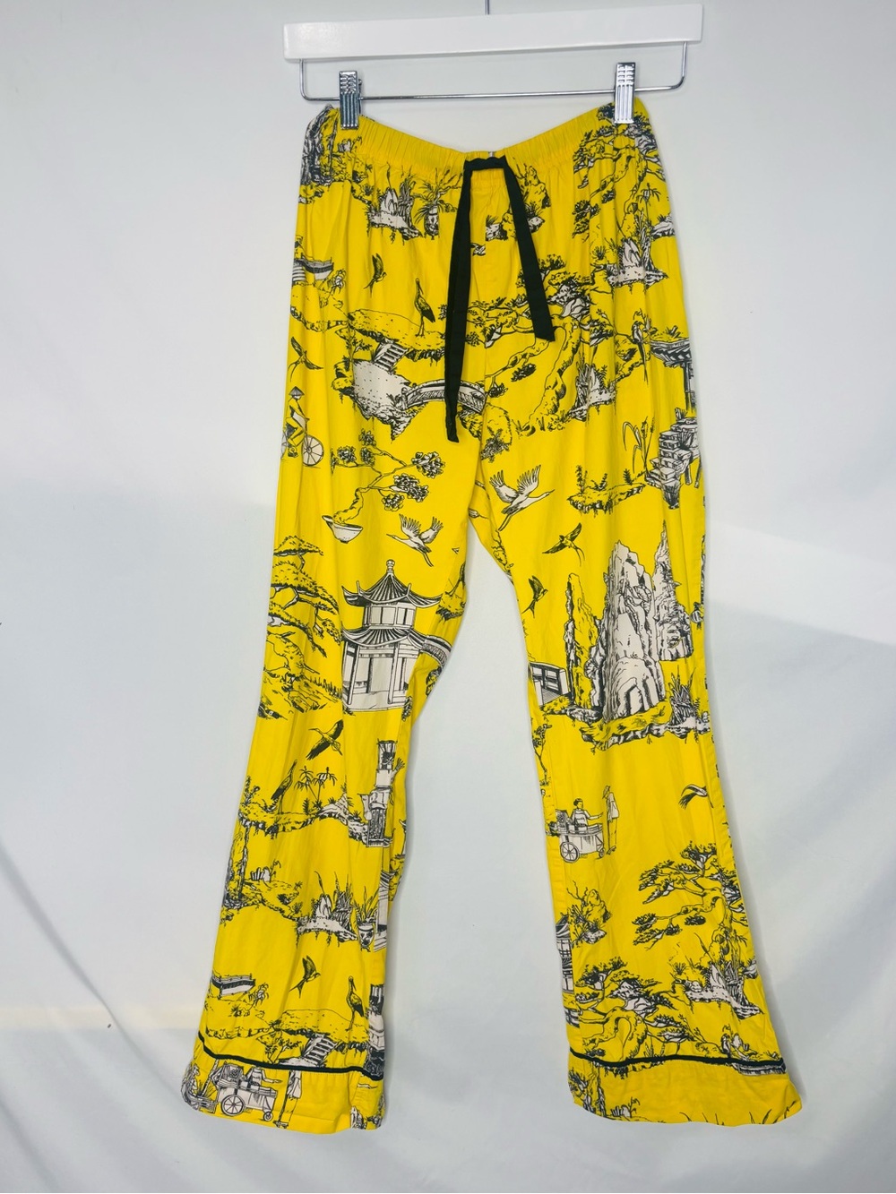 Katie Kime Yellow Chinoiserie 100% cotton pajama pants